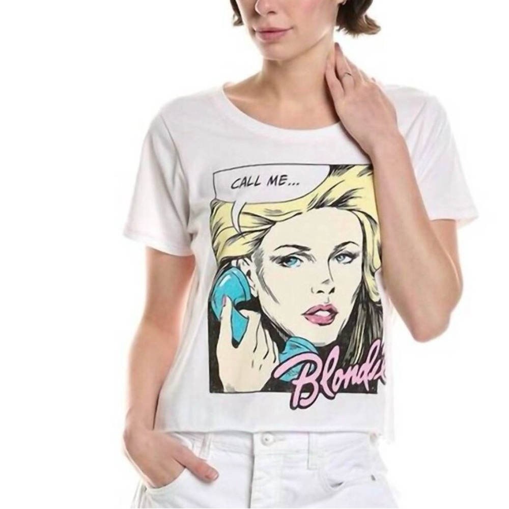 NWTs Prince Peter Goldie “Call Me” Cropped Graphic Tee - Size Large
